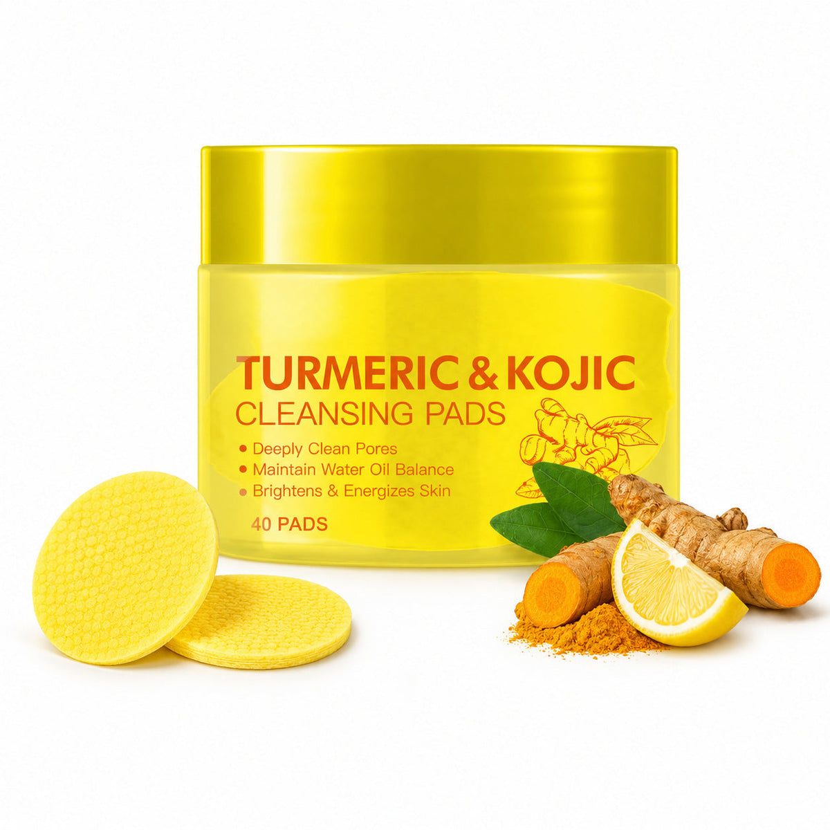 ✨ 50% OFF Turmeric Kojic Acid Cleansing Pads 🌿 Deep Clean Makeup Remover Pads For Brighter Skin