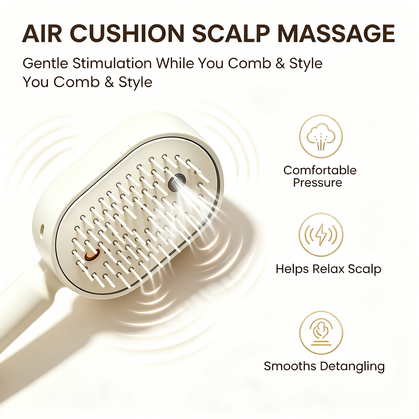 š„Limited Time 50% OFF-Electric Nano Mist Spray Hair Brush, 3 in 1 Air Cushion Scalp Massager Comb With Essential Oil Atomization