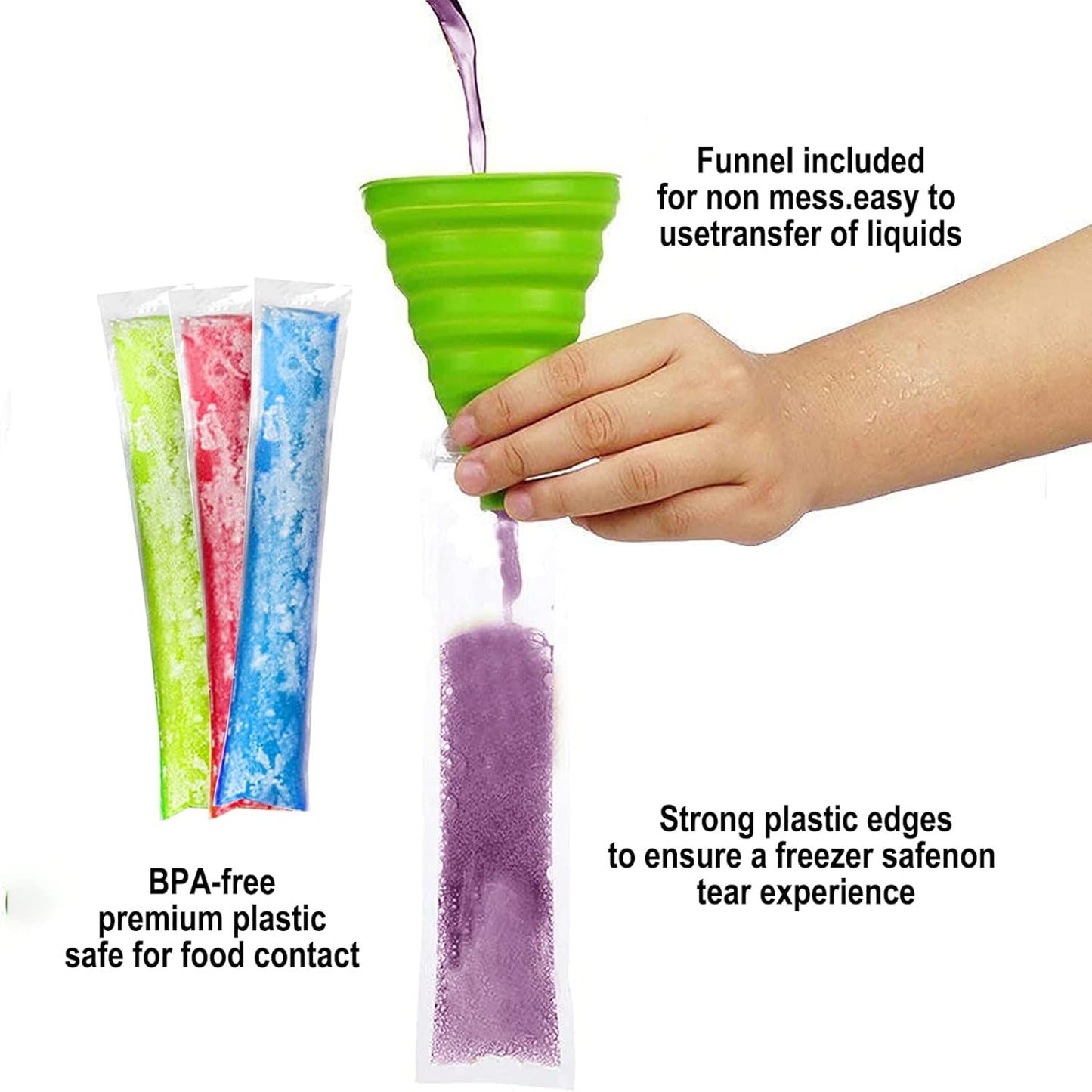 🎁Hot Sale 50% OFF🔥100 PCS DIY Disposable Ice Pop Bags - Create Your Own Healthy Popsicles!