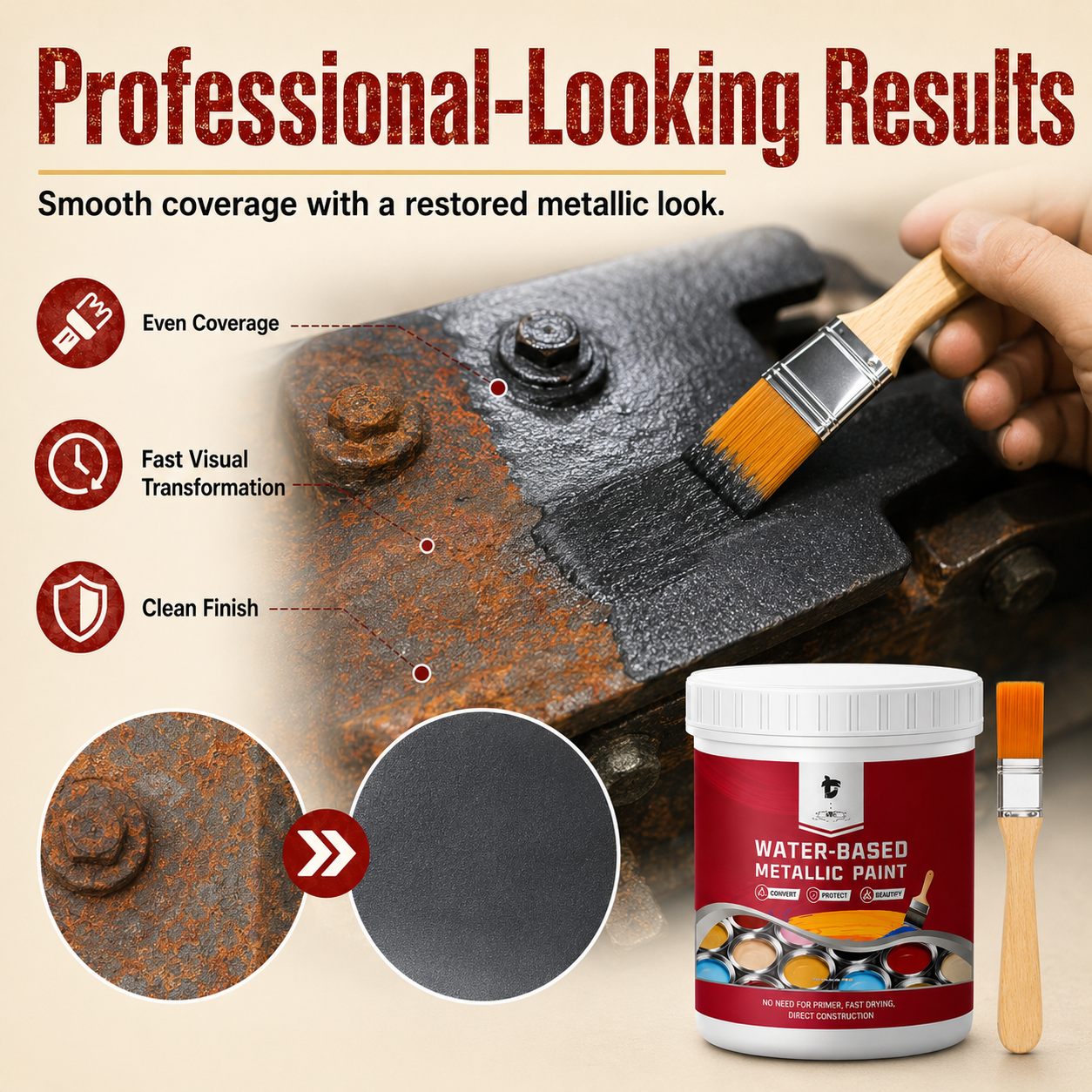 ๐ก๏ธ Water-Based Rust Converter & Metallic Paint โ Stop Rust. Restore Metal.
