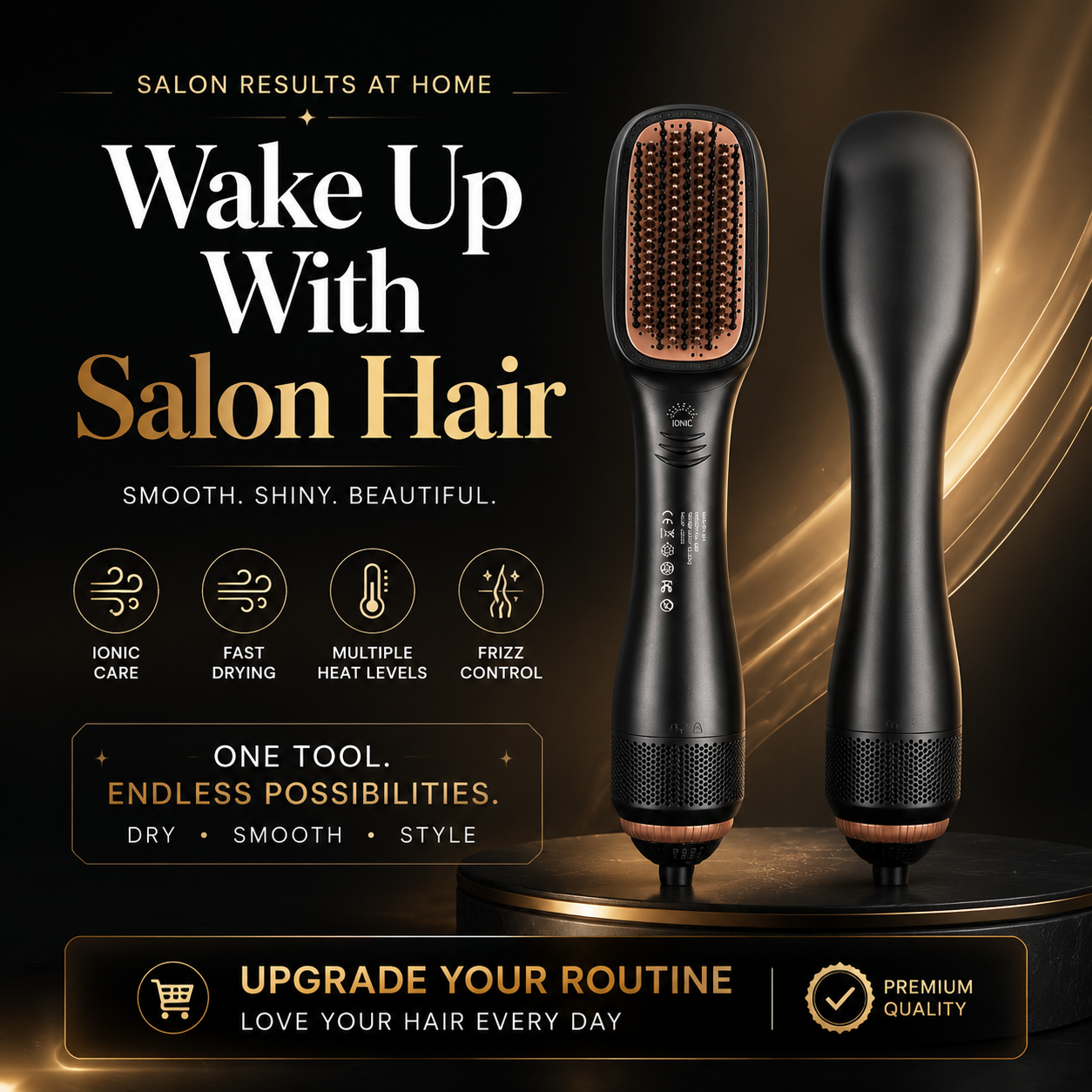 💇♀️ One-Step Hair Dryer Brush – 3-in-1 Blow Dryer & Styler For Smooth Frizz-Free Salon Hair