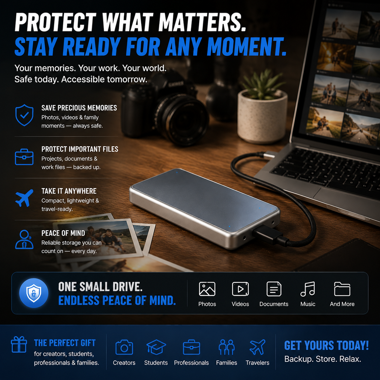 π₯ LAST DAY 49% OFF-Portable External SSD β Protect Your Photos, Videos & Important Files