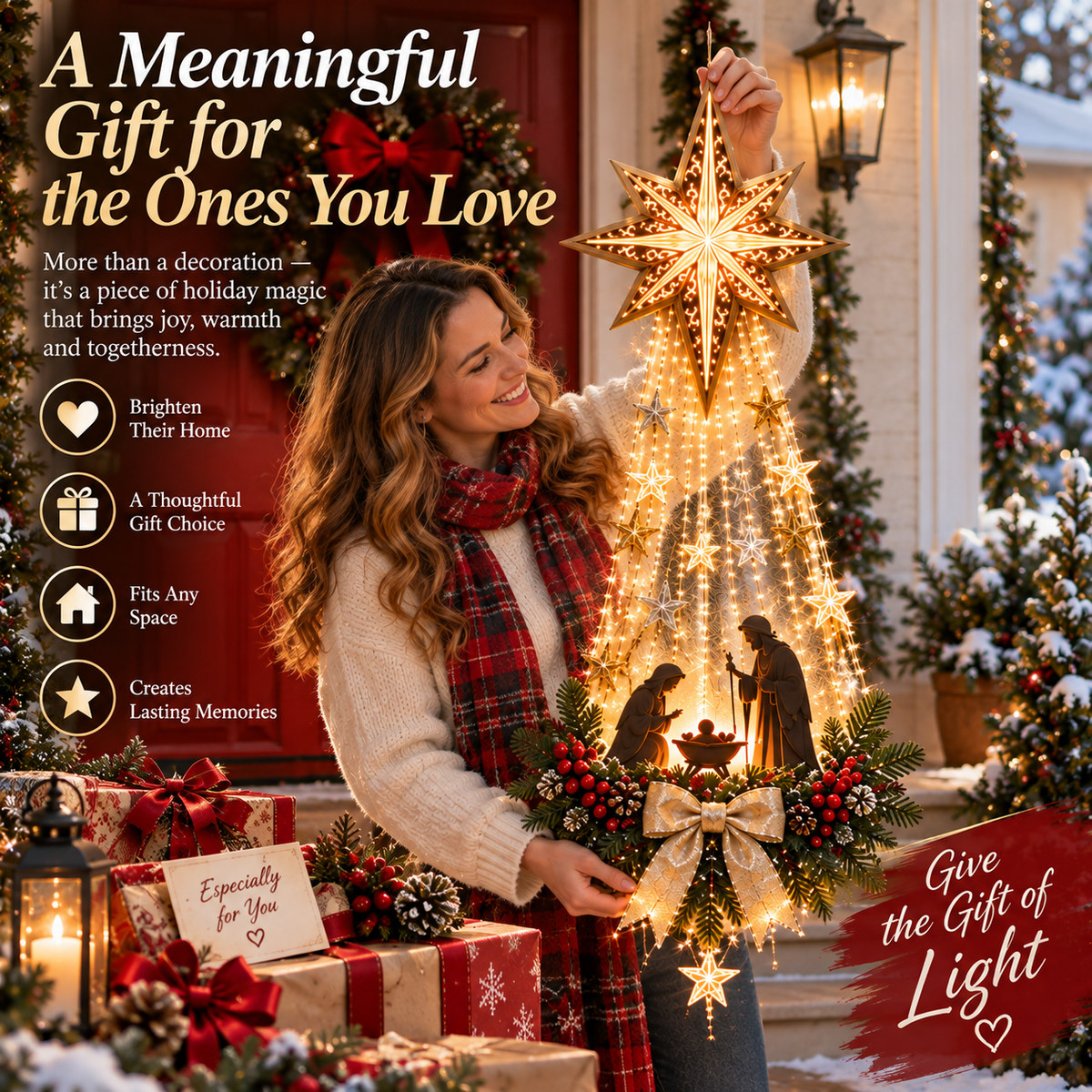 ✨ Last Day – 50% OFF! ✝️ Bethlehem Star of Faith™ – Lighted Nativity Wall Decor