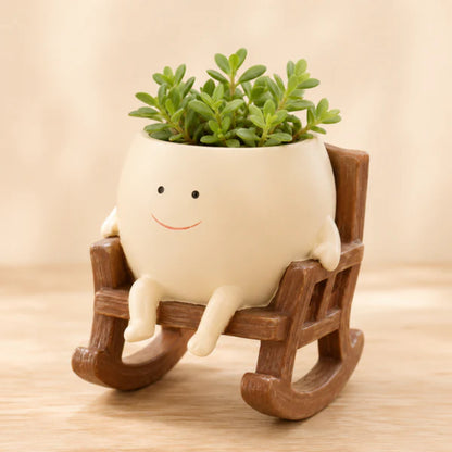 🍀Pokipot™ Happy Flowerpot,Cute Lazy Smile Character Planter Pot🪴