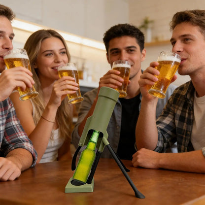 🚀 Beer Bottle Mortar Bottle Opener 🍻🔥Novelty Cap-Launching Desk & Bar Accessory