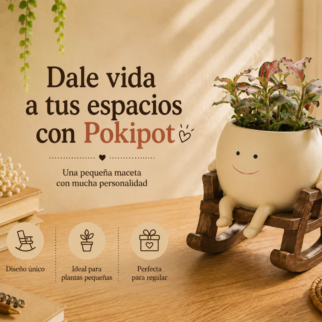 🍀Pokipot™ Maceta Feliz,Maceta con forma de carita sonriente, linda y perezosa🪴