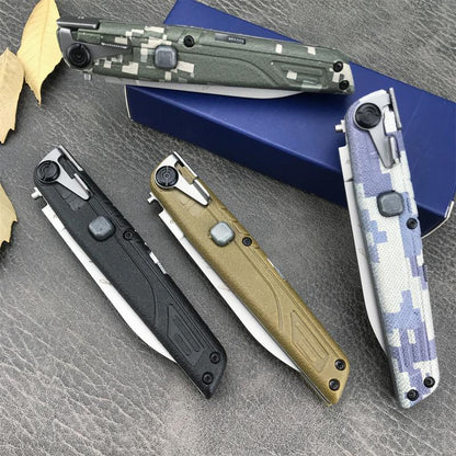 Colt II Button Folding Knife 440C Blade Nylon Wave Fiber Handle Camping Outdoor EDC Pocket Tools