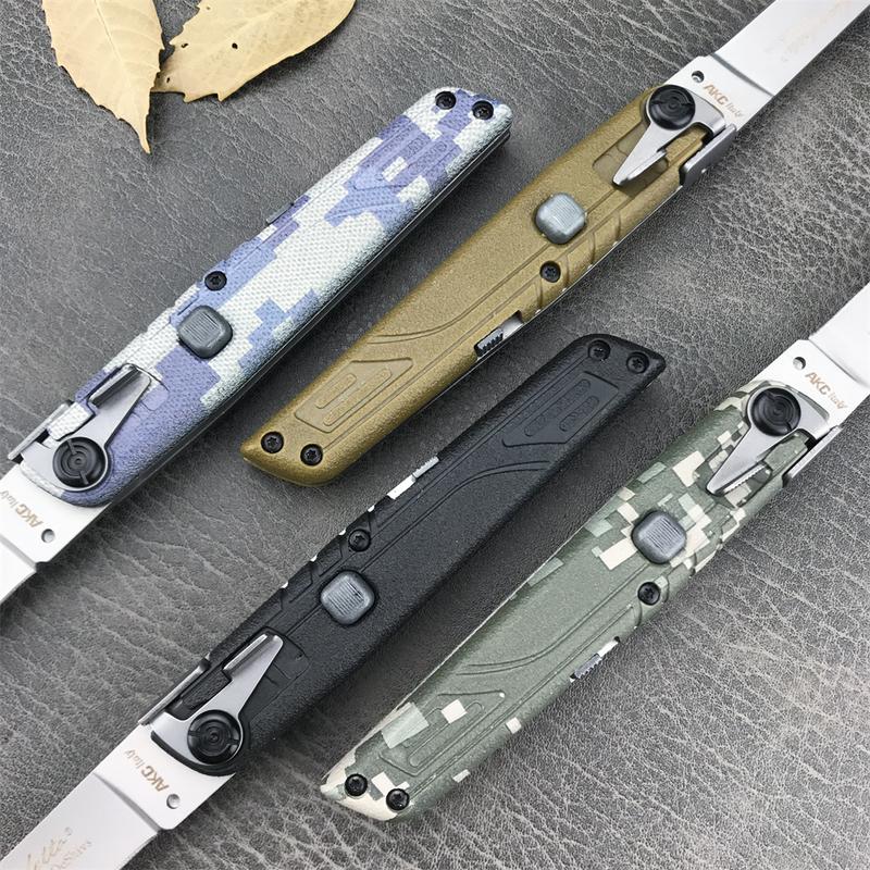 Colt II Button Folding Knife 440C Blade Nylon Wave Fiber Handle Camping Outdoor EDC Pocket Tools