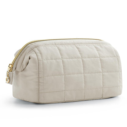 ⚡Hot Sales 49% OFF🔥Wide-Opening Quilted Cosmetic Bag – Multi-Pocket Makeup & Toiletry Organizer for Home and Travel
