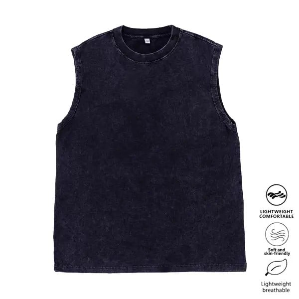 ⚡Hot Sales 49% OFF🔥Cotton Workout Tank Tops Sleeveless Acid Wash Tshirts Cut Off Muscle Shirts Loose Fit Running Gym Tees