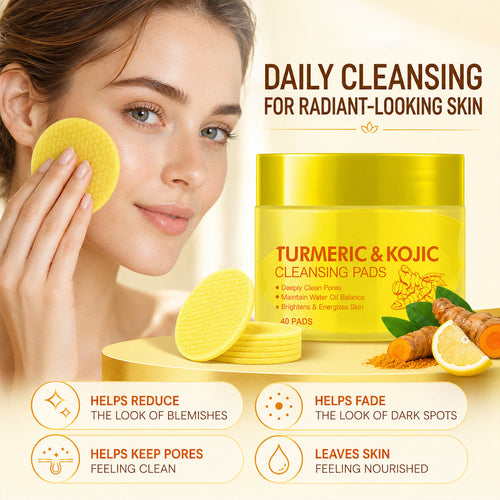 ✨ 50% OFF Turmeric Kojic Acid Cleansing Pads 🌿 Deep Clean Makeup Remover Pads For Brighter Skin
