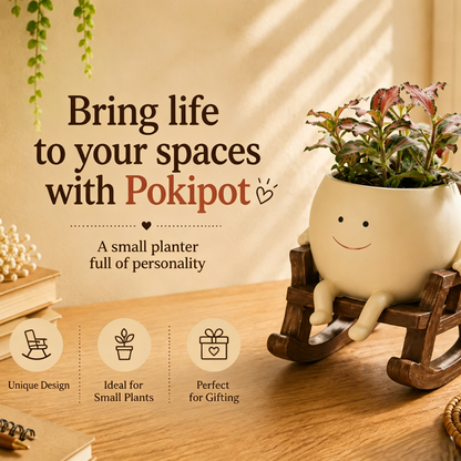 🍀Pokipot™ Happy Flowerpot,Cute Lazy Smile Character Planter Pot🪴