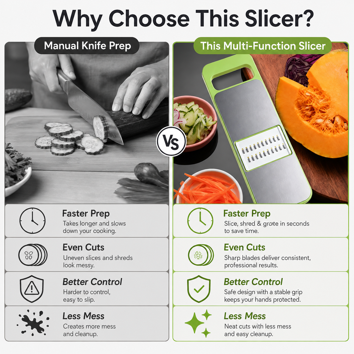 🔥LAST DAY 49% OFF🥕 5-in-1 Vegetable Slicer & Mandoline – Slice, Shred & Prep with Ease🔪