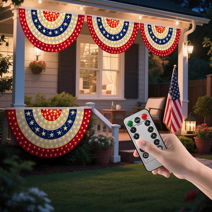 🏆Flash Sale-49% OFF⚡ 50K+ SOLD! 3 x 6 Ft LED Patriotic Bunting Banner for America’s 250th