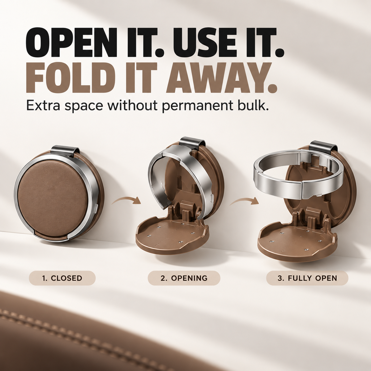 🚗 Universal Foldable Car Cup Holder – Space-Saving Drink & Phone Holder