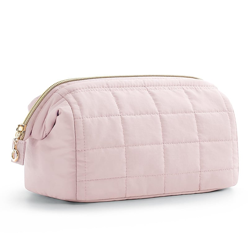 ⚡Hot Sales 49% OFF🔥Wide-Opening Quilted Cosmetic Bag – Multi-Pocket Makeup & Toiletry Organizer for Home and Travel
