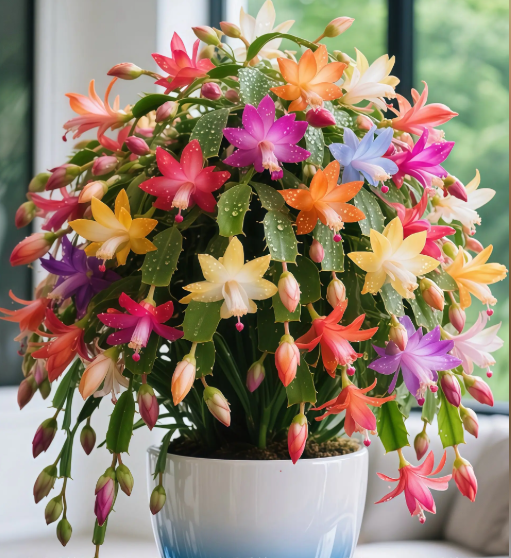 🌈🦀Mix Colors Schlumbergera Bulbs– Easy-Care Blooms in Every Shade, Even in Winter ❄️