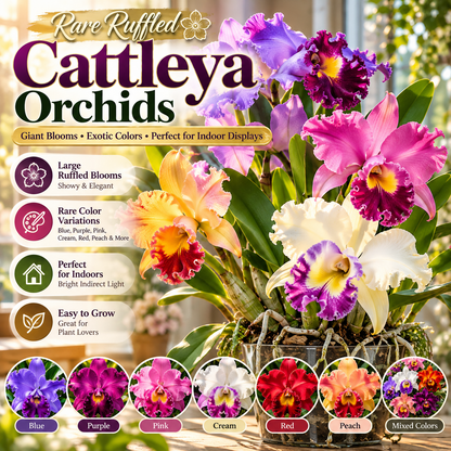 💎Rare Ruffled Cattleya Orchid Bulbs – Exotic Giant Blooming Flower