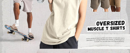 ⚡Hot Sales 49% OFF🔥Cotton Workout Tank Tops Sleeveless Acid Wash Tshirts Cut Off Muscle Shirts Loose Fit Running Gym Tees