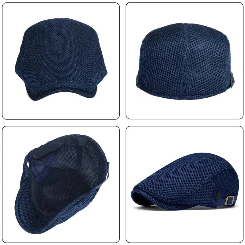 🔥Men's Breathable Mesh Flat Cap – Adjustable Newsboy Ivy Beret Summer Hat