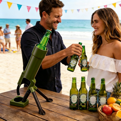 🚀 Beer Bottle Mortar Bottle Opener 🍻🔥Novelty Cap-Launching Desk & Bar Accessory