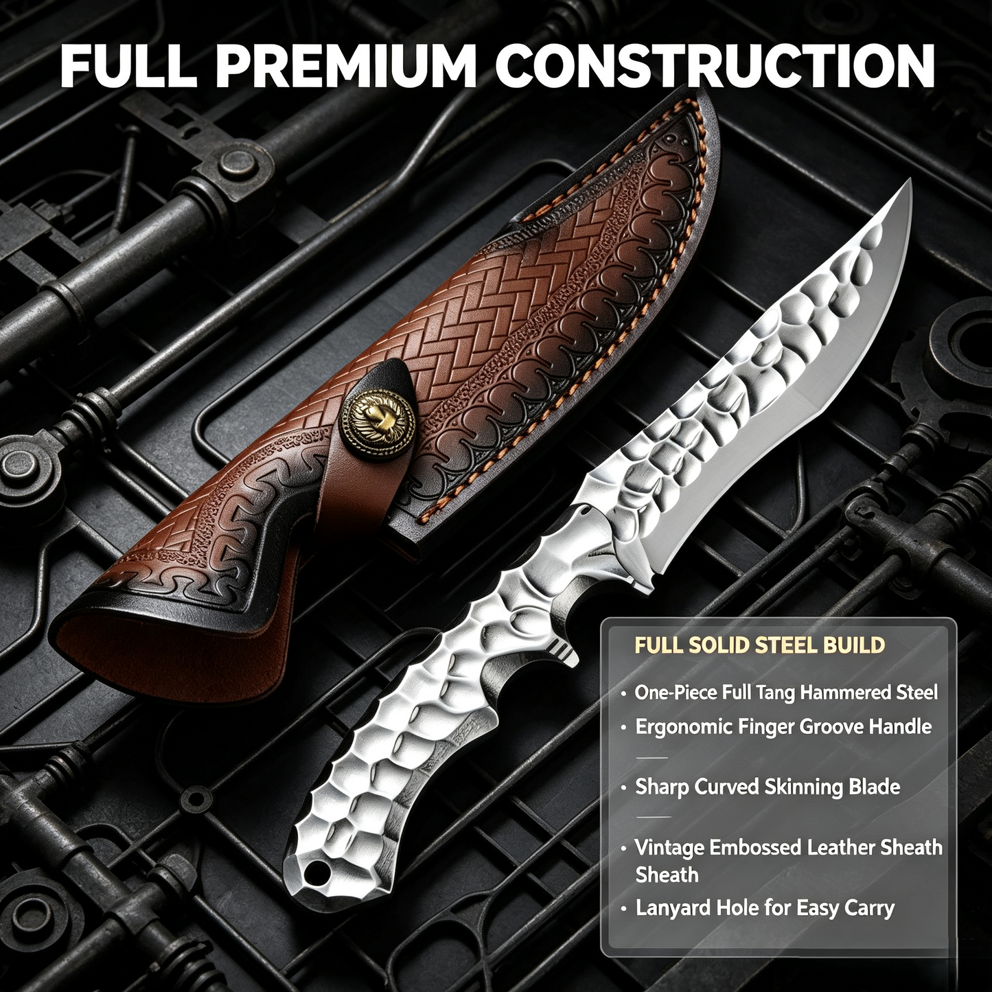 🔥Limited Time-50% OFF🔥Premium Handcrafted Vintage Forged Textured Keel Hunting Knife🗡️
