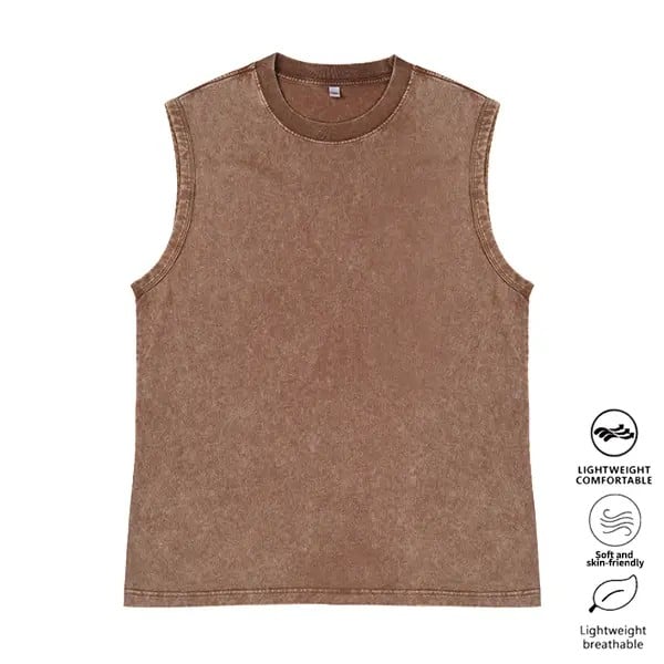 ⚡Hot Sales 49% OFF🔥Cotton Workout Tank Tops Sleeveless Acid Wash Tshirts Cut Off Muscle Shirts Loose Fit Running Gym Tees