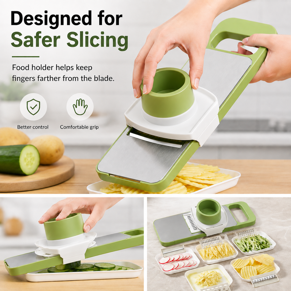 🔥LAST DAY 49% OFF🥕 5-in-1 Vegetable Slicer & Mandoline – Slice, Shred & Prep with Ease🔪