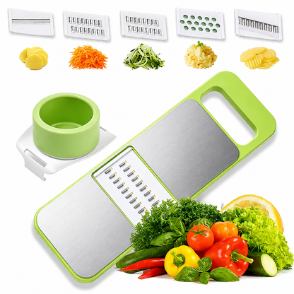 🔥LAST DAY 49% OFF🥕 5-in-1 Vegetable Slicer & Mandoline – Slice, Shred & Prep with Ease🔪