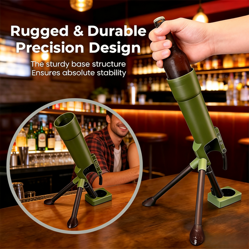 🚀 Beer Bottle Mortar Bottle Opener 🍻🔥Novelty Cap-Launching Desk & Bar Accessory