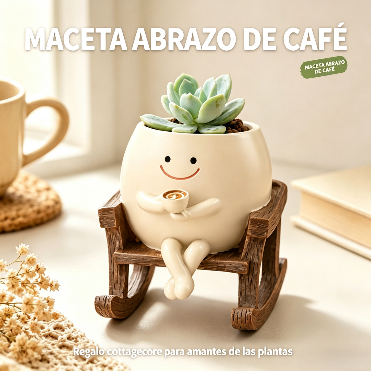 🍀Pokipot™ Maceta Feliz,Maceta con forma de carita sonriente, linda y perezosa🪴