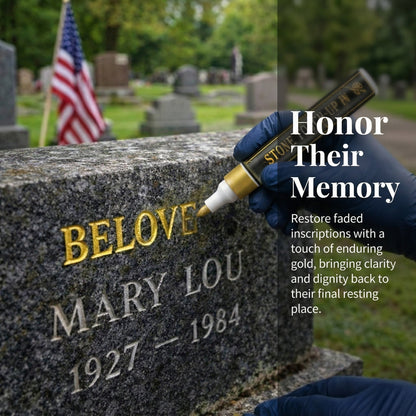 🔥HOT SALE 🐦Golden Tombstone Marker Pen for Restoring Faded Grave Inscriptions（2 PCS）