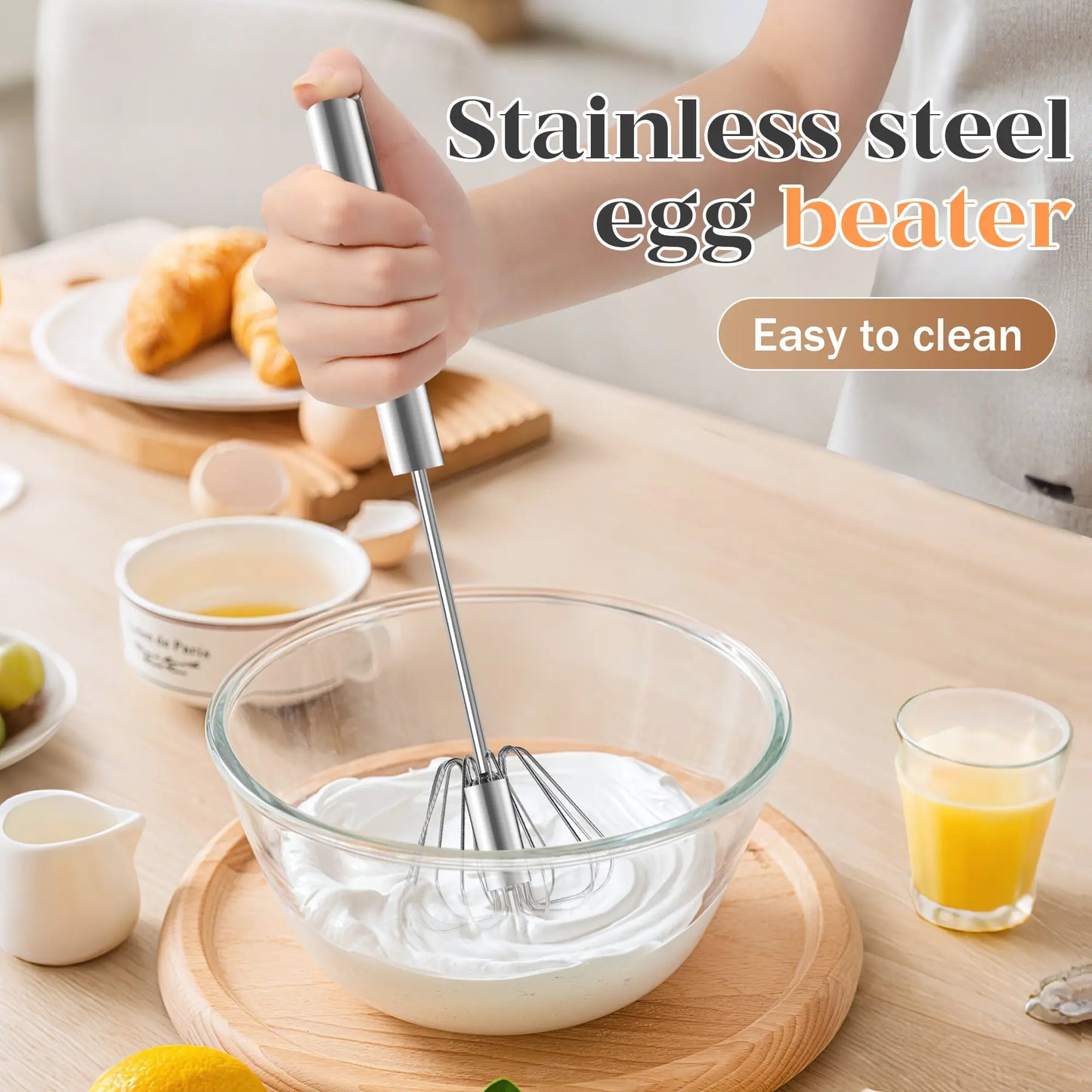 BUY 1 GET 1 FREE🥚☕Stainless Steel Hand-Push Rotary Whisk