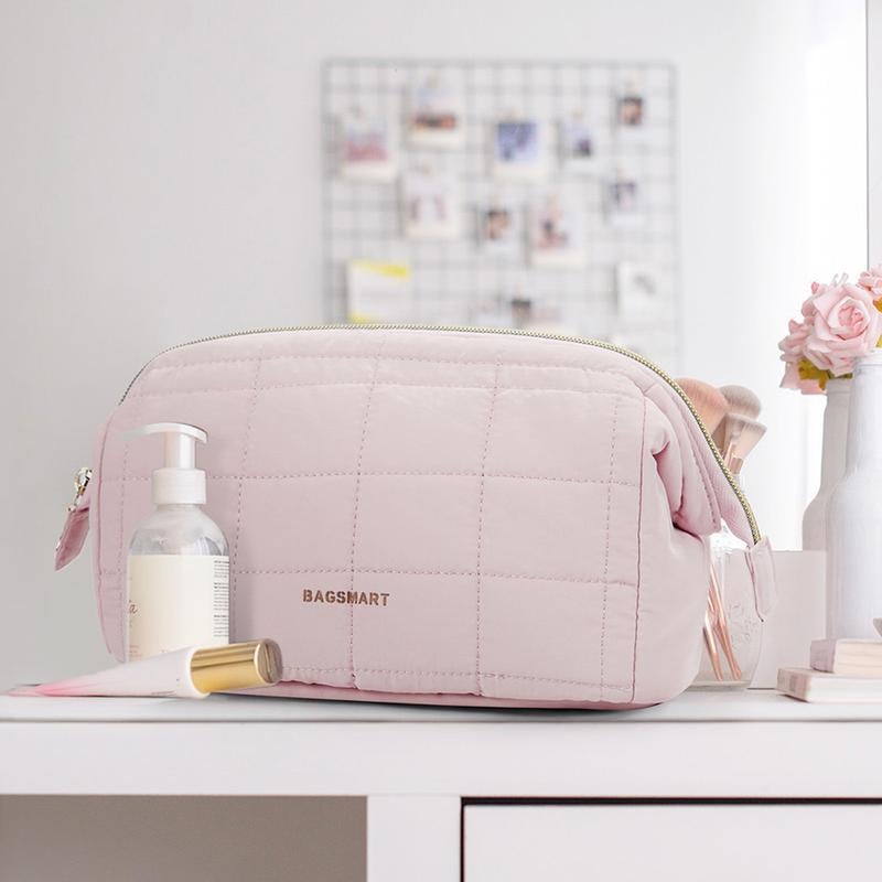 ⚡Hot Sales 49% OFF🔥Wide-Opening Quilted Cosmetic Bag – Multi-Pocket Makeup & Toiletry Organizer for Home and Travel