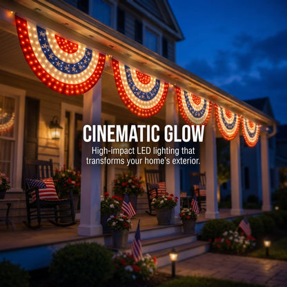 🏆Flash Sale-49% OFF⚡ 50K+ SOLD! 3 x 6 Ft LED Patriotic Bunting Banner for America’s 250th