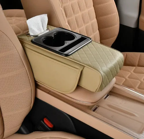 🏆Multifunctional PU Leather Car Armrest Box Mat