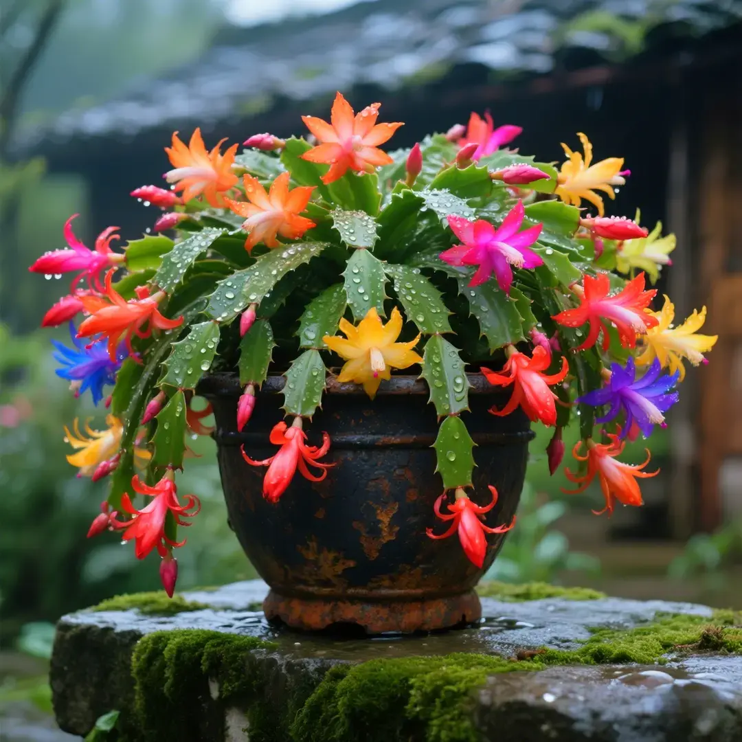 🌈🦀Mix Colors Schlumbergera Bulbs– Easy-Care Blooms in Every Shade, Even in Winter ❄️