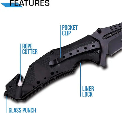 MTech USA MT-A845BK Folding Pocket Knife - Black Blade