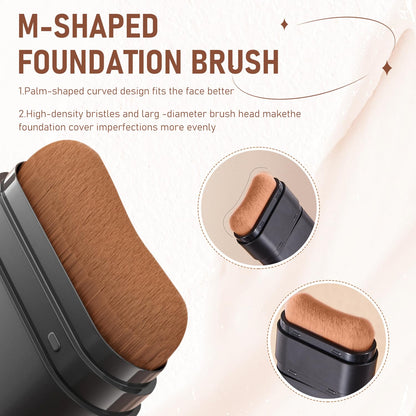 🎨 Dual-ended foundation and concealer stick ✨ Built-in dual-ended brush, moisturizing and lightweight