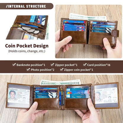 💕Hot sale 30% OFF💖👛 Vintage Top-Grain Leather Men's Wallet