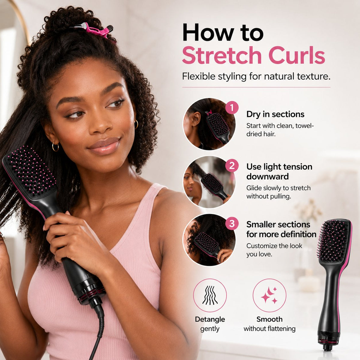 One-Step Hair Dryer and Styler, All-in-One Hair Brush Straightener for Salon-Quality Smooth & Straight Styles