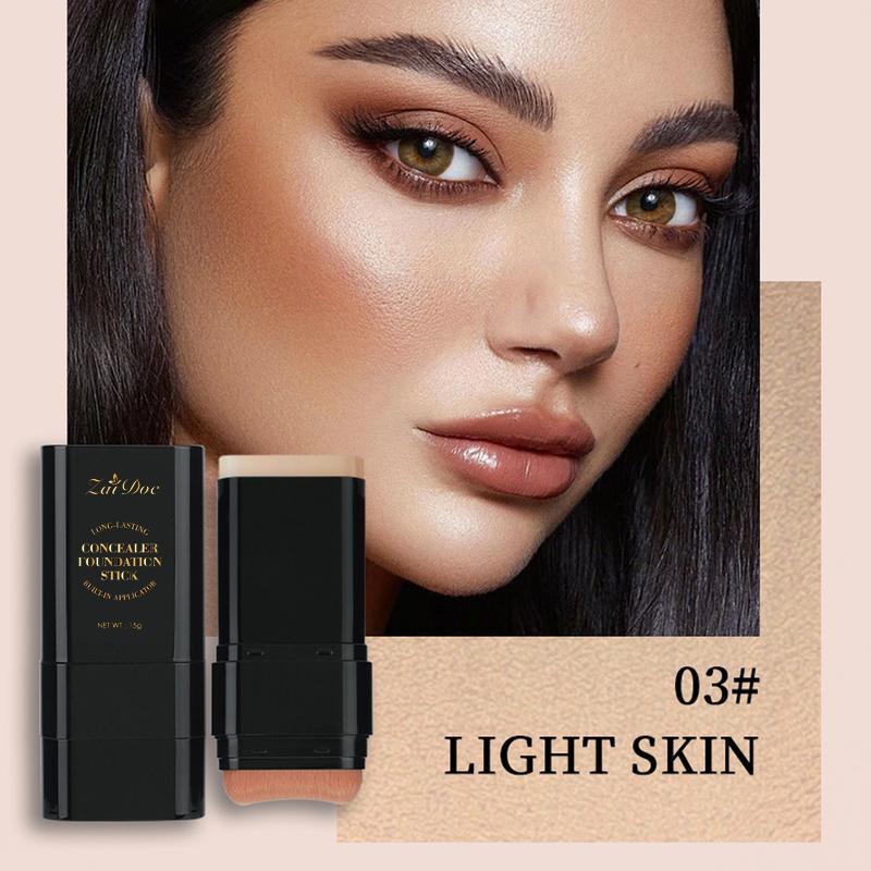 🎨 Dual-ended foundation and concealer stick ✨ Built-in dual-ended brush, moisturizing and lightweight