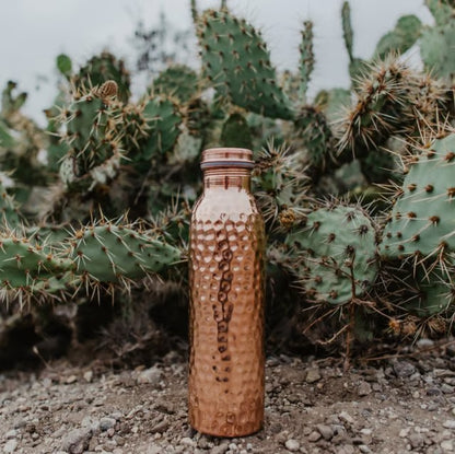 🔥100 % Copper✨ Handmade Polished Pure Copper Ayurvedic Water Bottle (Free Cup Brush)