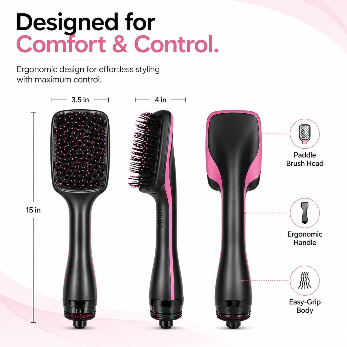 One-Step Hair Dryer and Styler, All-in-One Hair Brush Straightener for Salon-Quality Smooth & Straight Styles