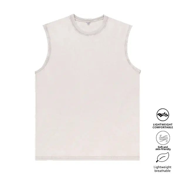 ⚡Hot Sales 49% OFF🔥Cotton Workout Tank Tops Sleeveless Acid Wash Tshirts Cut Off Muscle Shirts Loose Fit Running Gym Tees