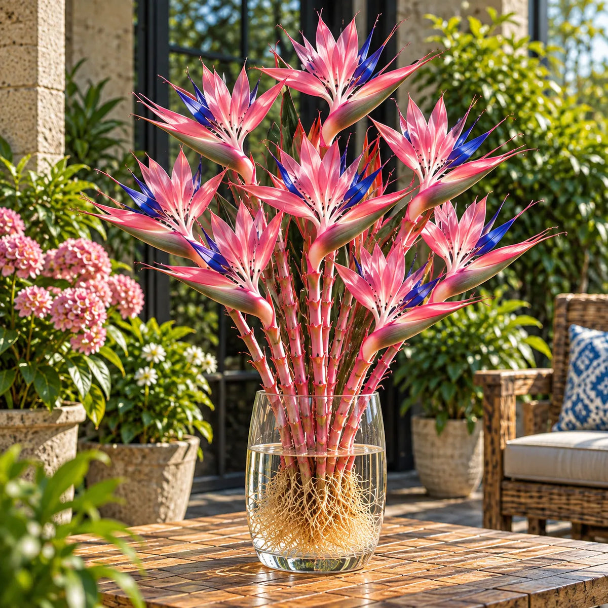 💧🪴 Rare Hydroponic Bamboo Bird of Paradise – Exotic Tropical Blooms🌺