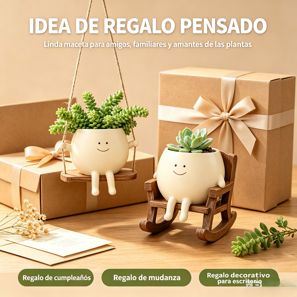 🍀Pokipot™ Maceta Feliz,Maceta con forma de carita sonriente, linda y perezosa🪴