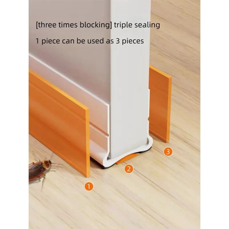 🚪 Triple-Seal Under Door Draft Stopper – Noise Reduction, Weather Protection & Energy-Saving Seal