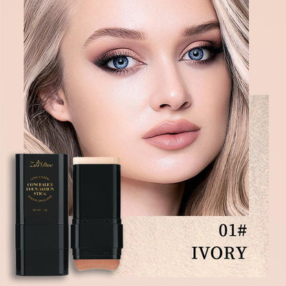 🎨 Dual-ended foundation and concealer stick ✨ Built-in dual-ended brush, moisturizing and lightweight