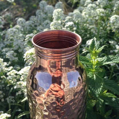 🔥100 % Copper✨ Handmade Polished Pure Copper Ayurvedic Water Bottle (Free Cup Brush)